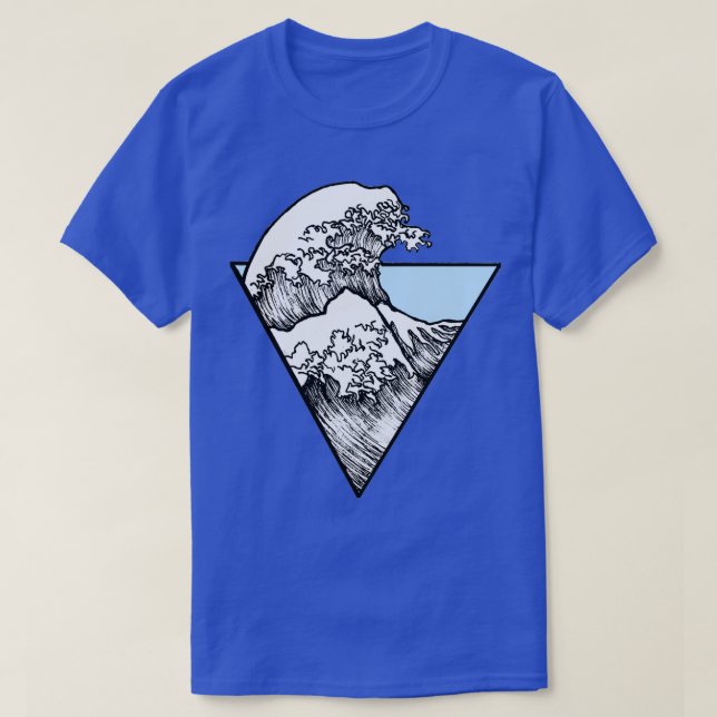 T-shirt Sticker Surf Grande vague bleu clair (Design devant)