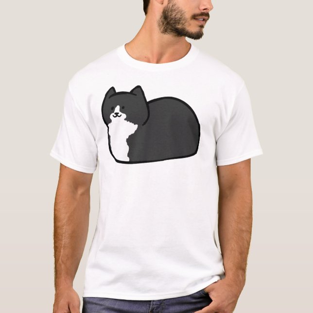 T-shirt Sticker Tuxedo Pain Chat (Devant)