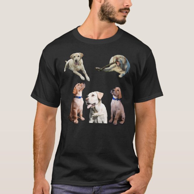 T-shirt Stickers de repérage du Labrador jaune (Devant)