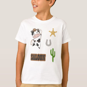 T-shirt Sticking Western Salon du boeuf de vache de cowboy