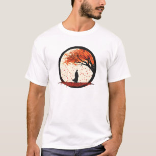T-shirt Stillness Zen Circle Automne Tombant Feuille
