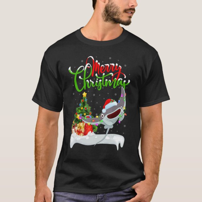 T-shirt Stingray Fish   Xmas Decoration Santa Stingray Chr (Devant)