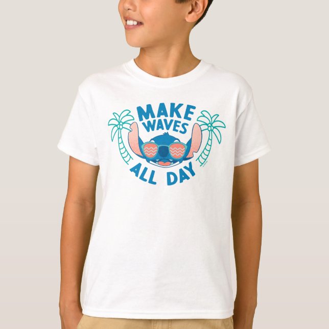 T-shirt Stitch | Faire des vagues toute la journée (Devant)