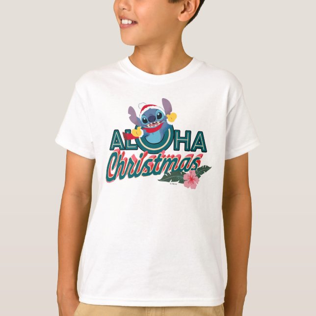 T-shirt Stitch| Noël d'Aloha (Devant)