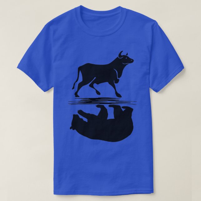 T-shirt Stock Marché Bull Ours Investir Trading Argent Cas (Design devant)