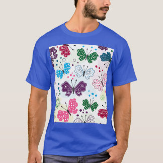 T-shirt Stock papillon en mosaïque bleue