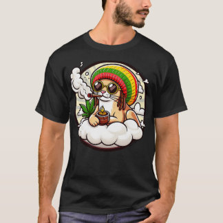 T-shirt Stoned Cat Happy