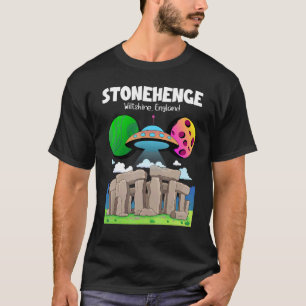T-shirt Stonehenge Angleterre Souvenir Soucoupe volante en