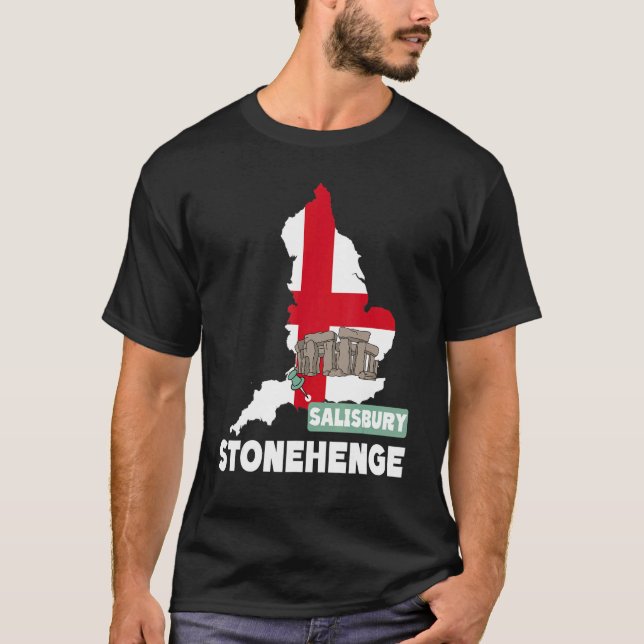 T-shirt Stonehenge England Souvenir England Map  Stoneheng (Devant)