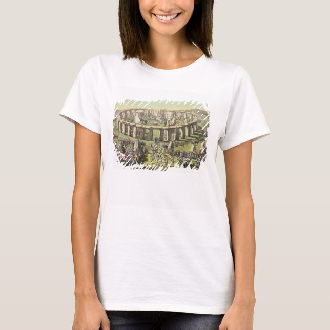 T-shirt Stonehenge, ou un temple circulaire des druides, (Devant)