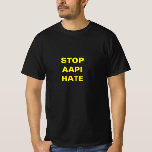 T-shirt Stop AAPI Hate, lettres jaunes