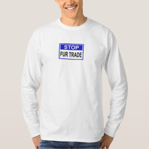 T-shirt Stop Fur Trade Panneau bleu