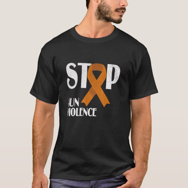 T-shirt Stop Gun Violence Orange Ribbon Pour La Journée De (Devant)