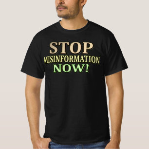 T-shirt "STOP MISINFORMATION" Mignonne conception. Command