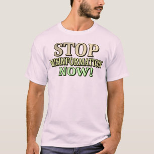 T-shirt "STOP MISINFORMATION" Mignonne conception. Command