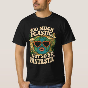 T-shirt Stop Plastic Pollution - Retro Earth Desig