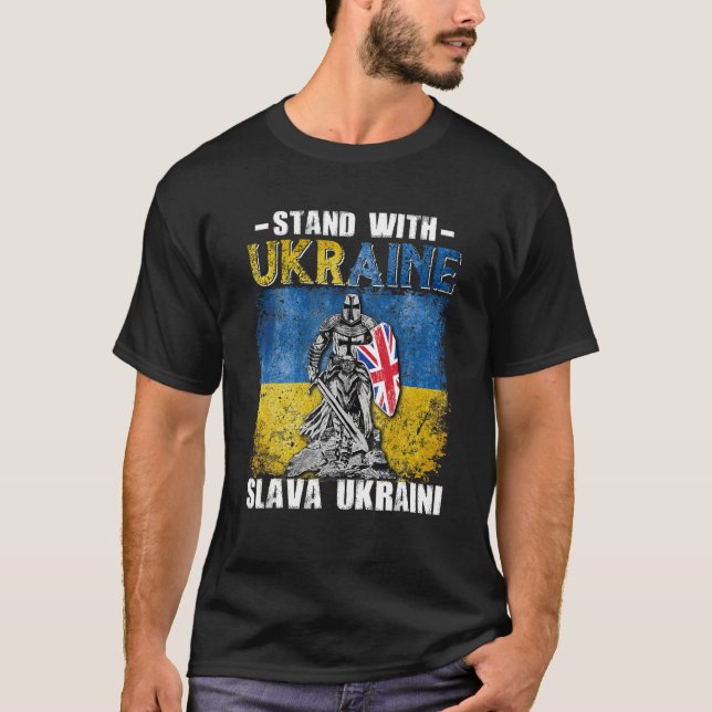 T-shirt Stopper Avec L'Ukraine Royaume-Uni Chevalier Drape (Devant)