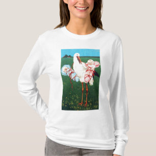 T-shirt STORE BABY SHOWER JUMEAU, Rose, Bleu Turquoise