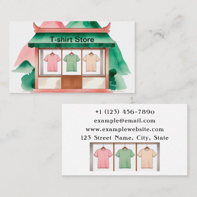 T-shirt store business card (Front/Back)