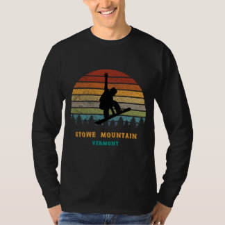 T-shirt Stowe Mountain Vermont Vintage Sun Snowboarding Sn