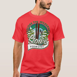 T-shirt Stowe Vermont découvre le ski Wilderness