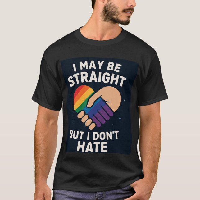 T-shirt Straight But Not Hateful Pride Ally Shirt (Devant)