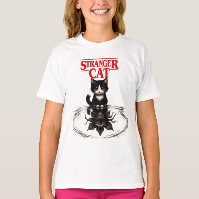 T-shirt stranger cat (Devant)