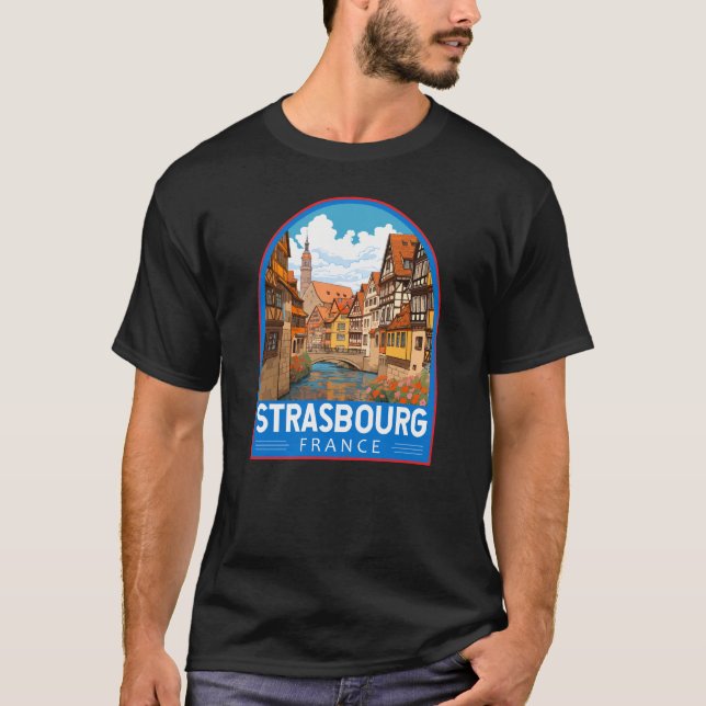 T-shirt Strasbourg France Travel Art Vintage (Devant)