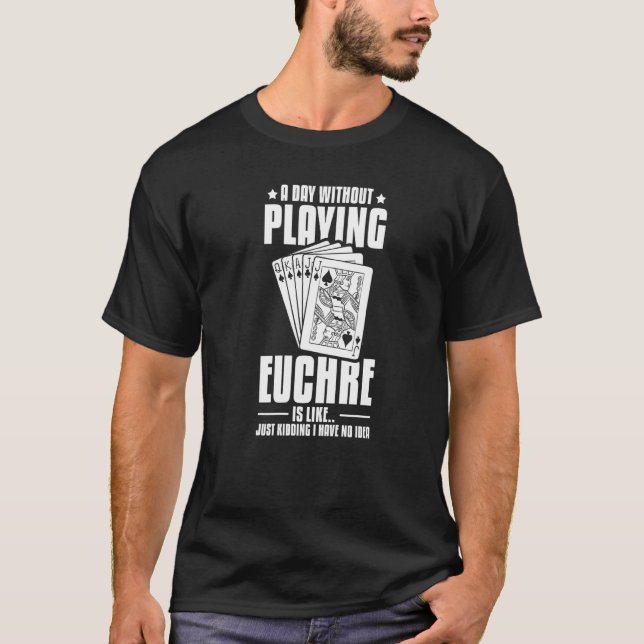 T-shirt Stratégie de table de jeu de cartes Euchre (Devant)