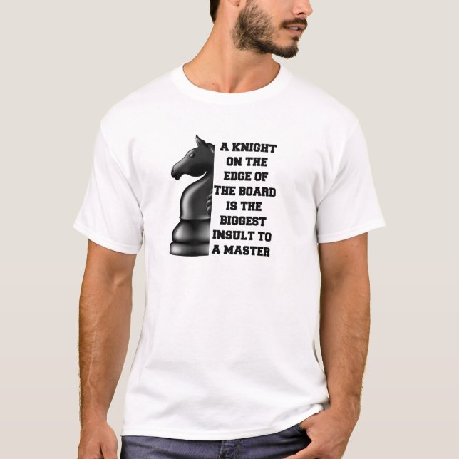 T-shirt Stratégie d'échecs Chevalier Noir Puissance Wisdom (Devant)