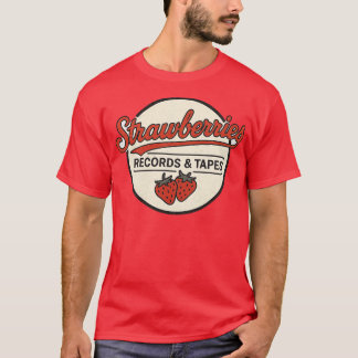T-shirt Strawberries Records et rubans Retro