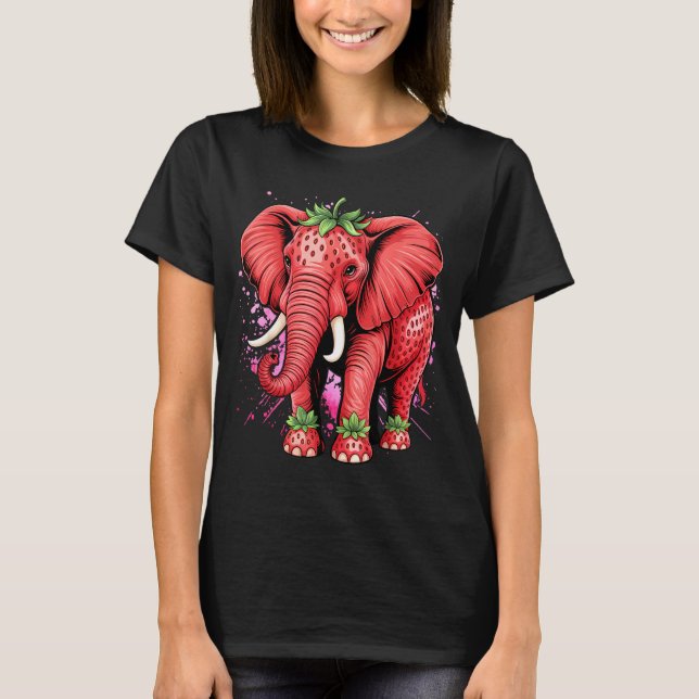 T-shirt Strawberry Elephant Italian Brain Rot Meme Birthda (Devant)