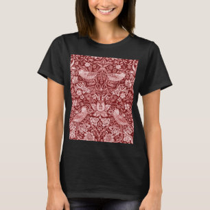 T-shirt Strawberry Thief Maroon, William Morris
