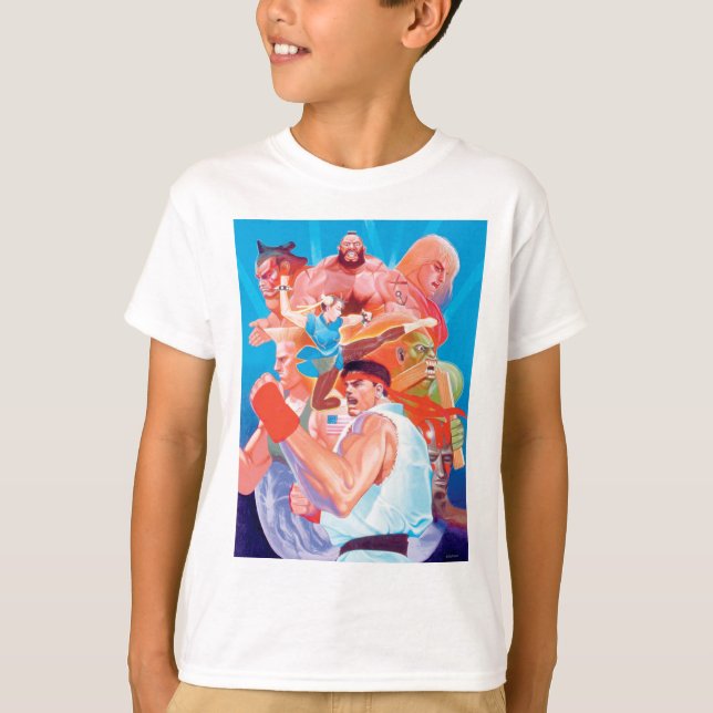 T-shirt Street Fighter 2 Ryu Group (Devant)