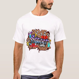 T-shirt Street Life Graffiti Art Coloris Wall