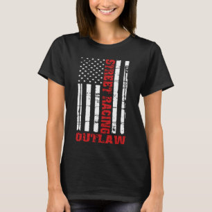 T-shirt Street Racing Outlaw drapeau American Drag Racing