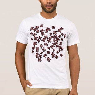 T-Shirt Streetwear Motif Pinceau Abstrait Rouge