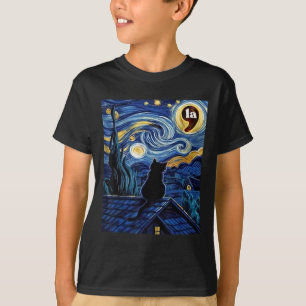 T-shirt Stress Night Black Cat Comma La Kamala Harris 2