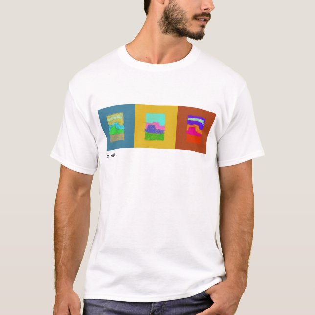 T-shirt strident de triptyque de buttes (Devant)