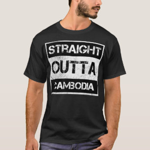 T-shirt Stright Outta Cambodge Voyageur Cadeau Pays Expa