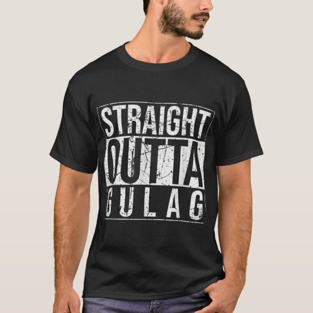 T-shirt Stright Outta Gulag Vidéo Joueur de tireur d'ordin (Devant)