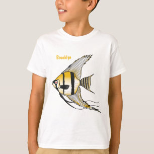 T-shirt Striped angelfish cartoon