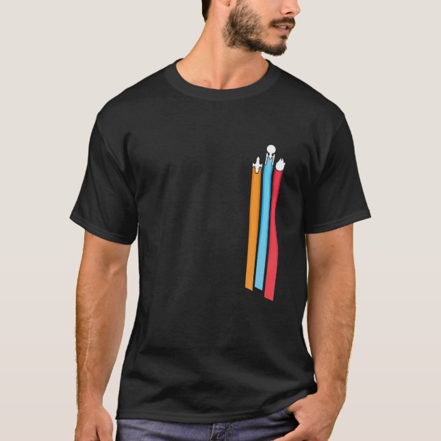T-shirt Stripes De Course Spatiale Hommes Drôle (Devant)