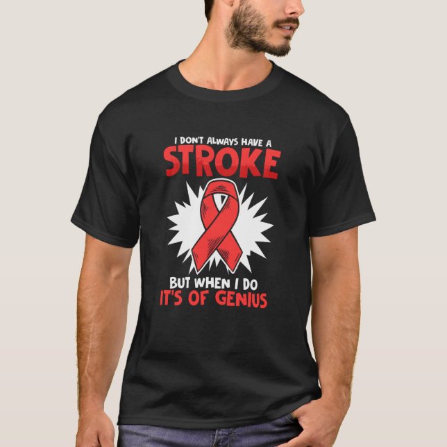 T-shirt Stroke Survivor Red Ribbon Stroke Awareness (Devant)