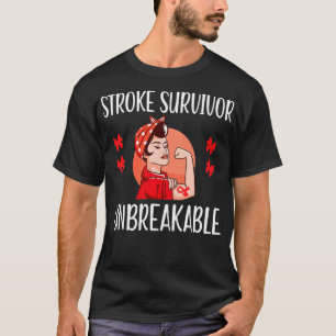 T-shirt Stroke Survivor Unbreakable Red Ribbon Stroke Warr