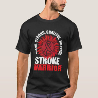 T-shirt Stroke Warrior Stroke Survivor Red Awareness Ribbo