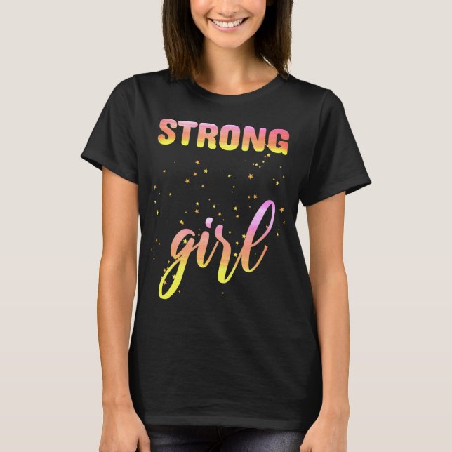 T-shirt Strong Girl Pastel Star (Devant)