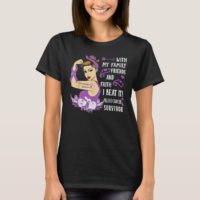 T-shirt Strong Girl With My Family I Beat It Fibromyalgia  (Devant)