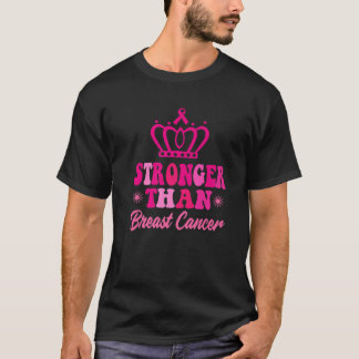 T-shirt Stronger Than Cancer Queen Warrior Pink Ribbon Bre