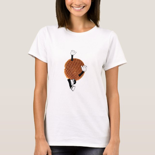T-shirt Stroopwafel sautant pour la joie. (Devant)
